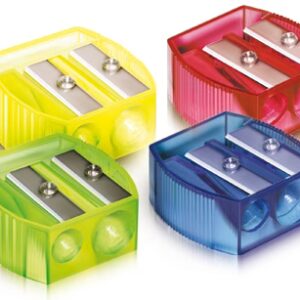 Temperamatite in plastica 2 fori colori assortiti