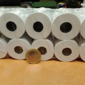 10 ROTOLI CARTA TERMICA mm.57x20mt POS - REGISTRATORI DI CASSA DIAMETRO FORO 12