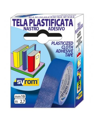 Nastro adesivo in tela plastificata - Syrom - Tes 702 - 19mm x 2,7m - blu