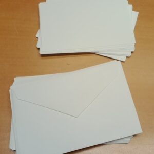 30 Bigliettini Bianchi 9 cm x 14 cm con 30 buste