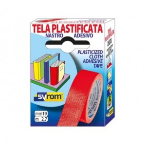 Nastro adesivo in tela plastificata - Syrom - Tes 702 - 19mm x 2,7m - rossa